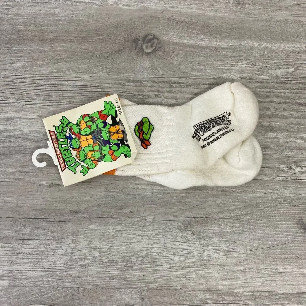 Vtg Teenage Mutant Ninja Turtles Kids Socks
